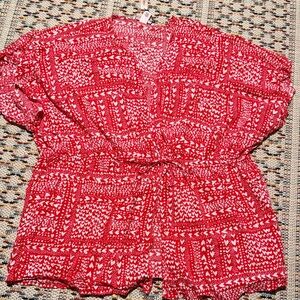 Victoria's Secret Red and White Swim Coverup